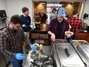 Students preparing food