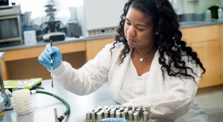 Student doing research in a lab