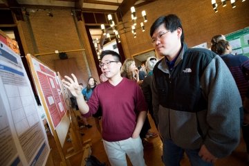 Student presenting work