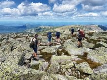Hikers on a mountain